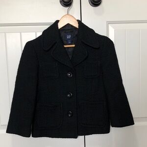 GAP Vintage Fully-lined WOOL Blend Crop Black Jacket - S